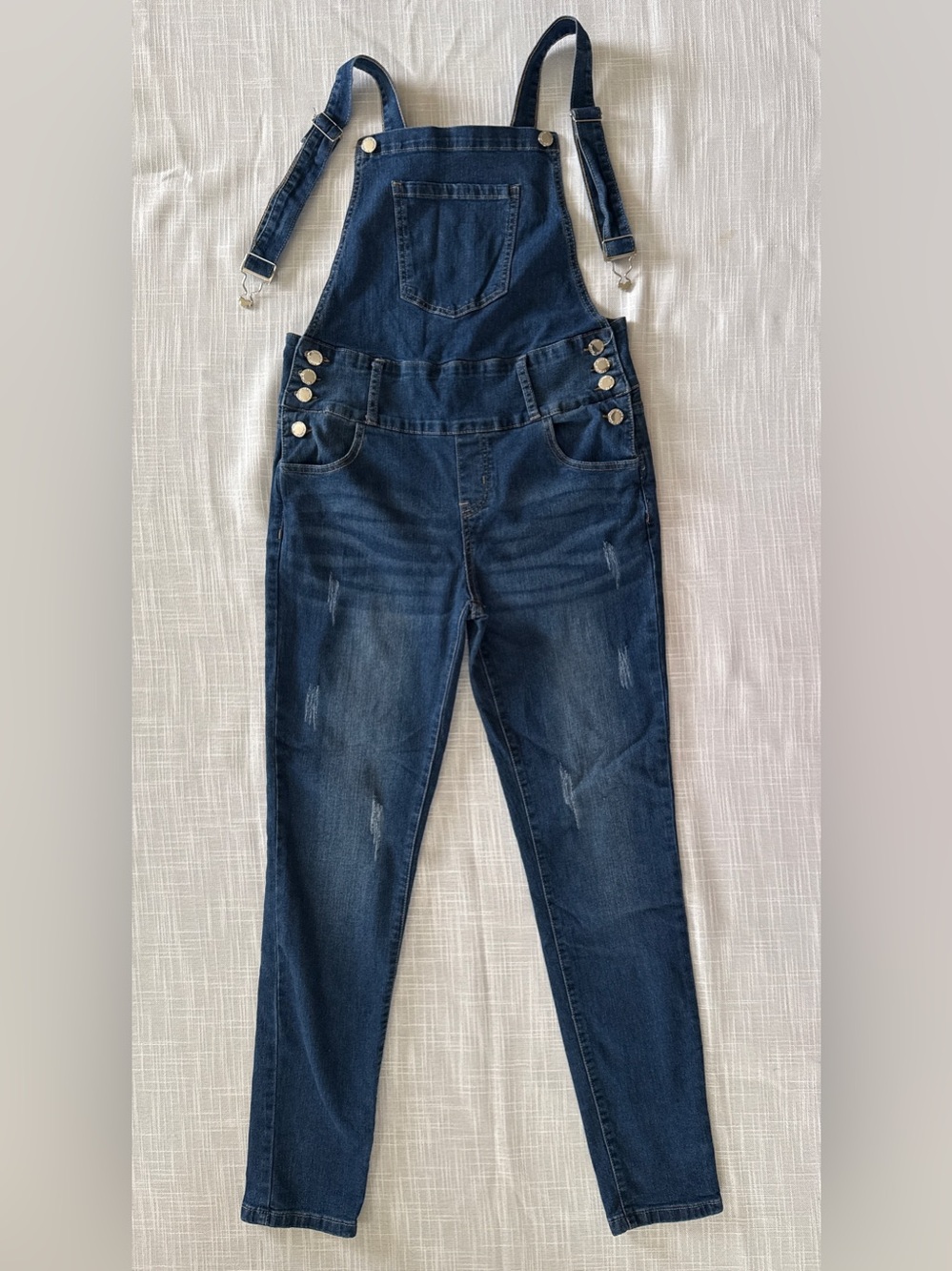 Dark Wash Denim Overalls with Bib Pocket size M